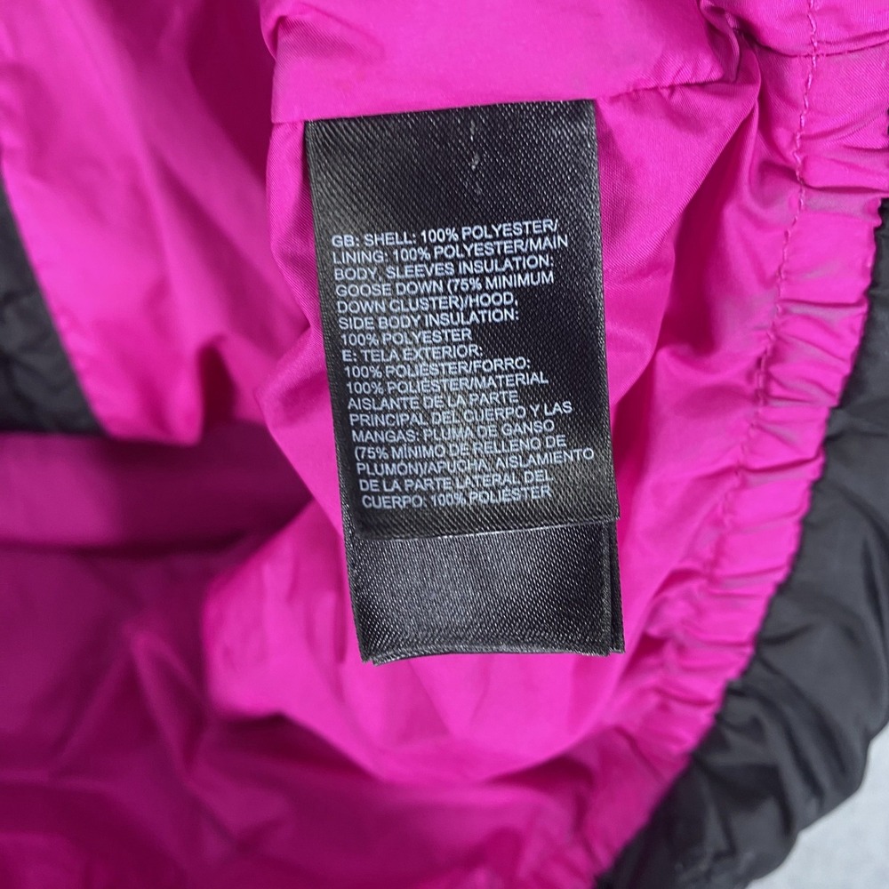 The North Face Metropolis Parka Women Large Black Pink Down Puffer Hooded Jacket - Picture 16 of 16